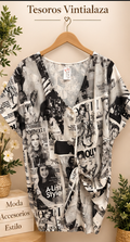 Linen short-sleeved blouse