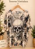 Sudadera de punto de manga larga para mujer con diseño de calavera