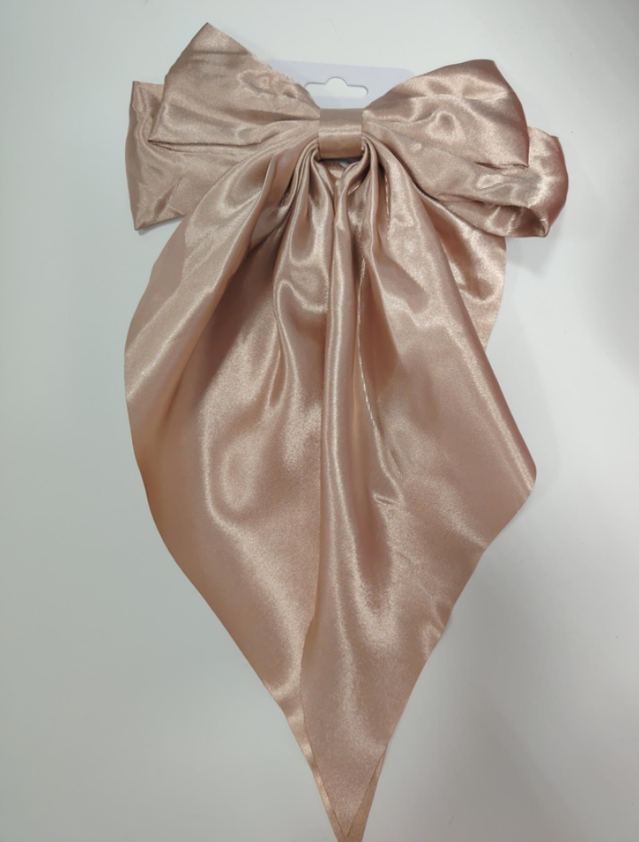 Coquette Style Silk Hair Tie with Clip