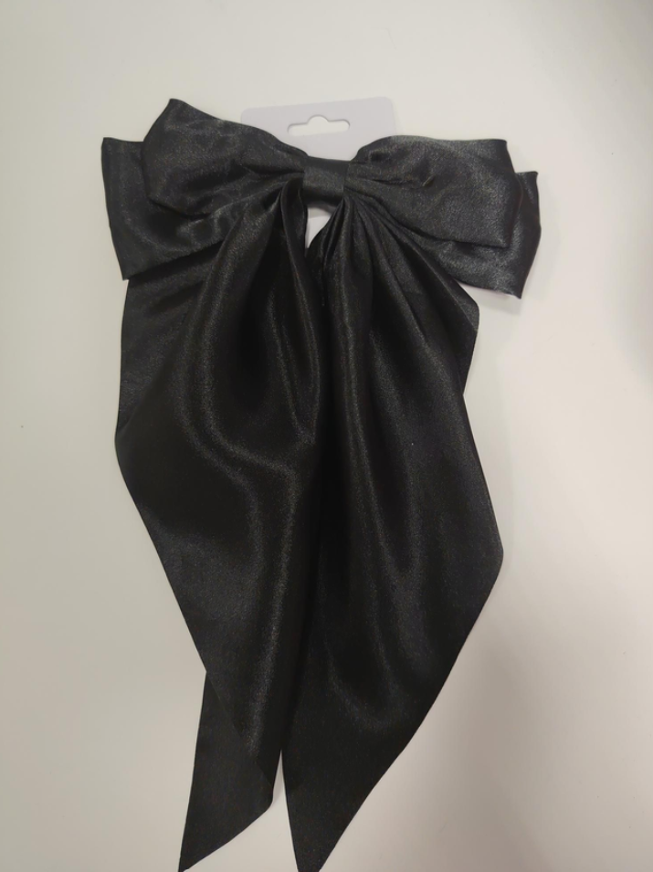 Coquette Style Silk Hair Tie with Clip
